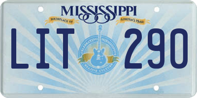 MS license plate LIT290