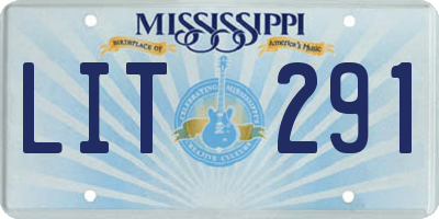 MS license plate LIT291