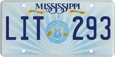 MS license plate LIT293