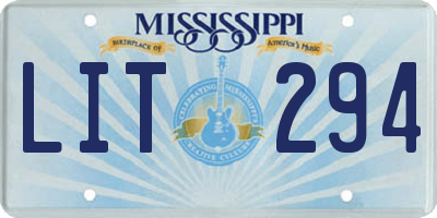 MS license plate LIT294