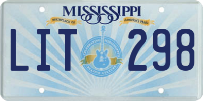 MS license plate LIT298