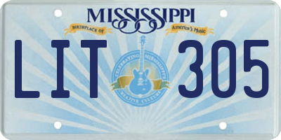 MS license plate LIT305
