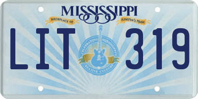 MS license plate LIT319