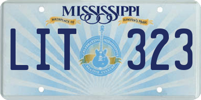 MS license plate LIT323