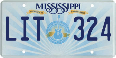 MS license plate LIT324