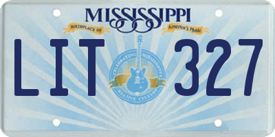 MS license plate LIT327