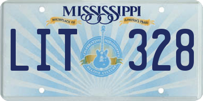 MS license plate LIT328