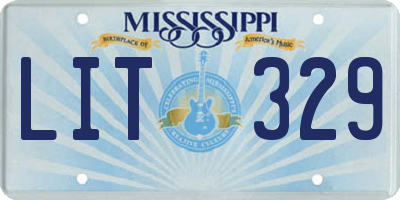 MS license plate LIT329