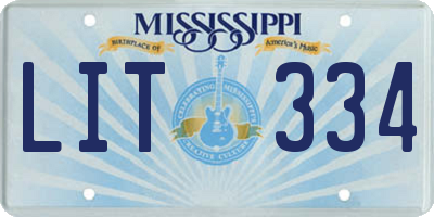 MS license plate LIT334