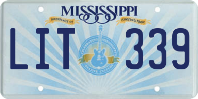 MS license plate LIT339