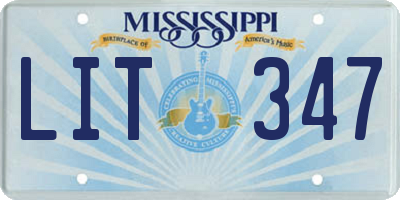 MS license plate LIT347