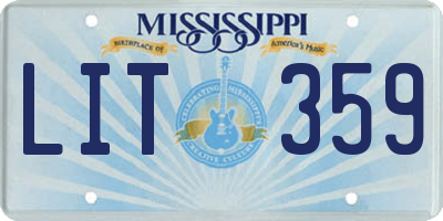 MS license plate LIT359