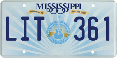 MS license plate LIT361