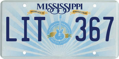 MS license plate LIT367