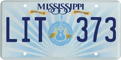 MS license plate LIT373