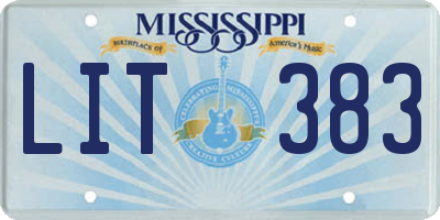 MS license plate LIT383