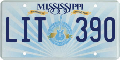 MS license plate LIT390