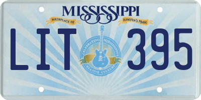 MS license plate LIT395