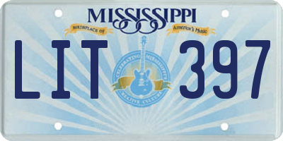 MS license plate LIT397
