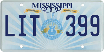 MS license plate LIT399