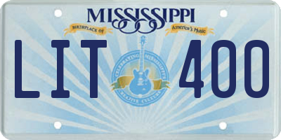 MS license plate LIT400