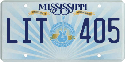 MS license plate LIT405