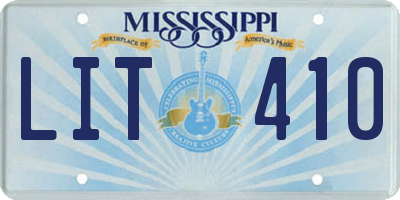 MS license plate LIT410