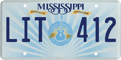 MS license plate LIT412