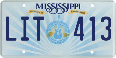 MS license plate LIT413