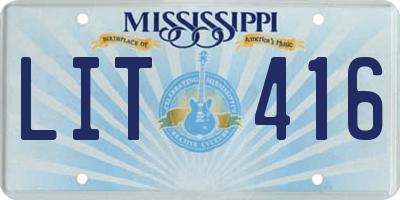 MS license plate LIT416