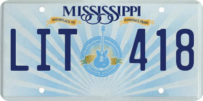 MS license plate LIT418