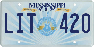 MS license plate LIT420