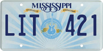 MS license plate LIT421