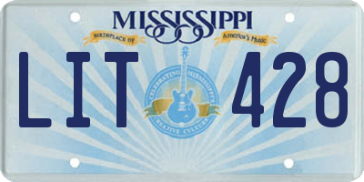 MS license plate LIT428