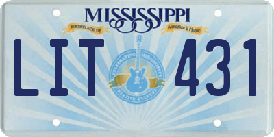 MS license plate LIT431