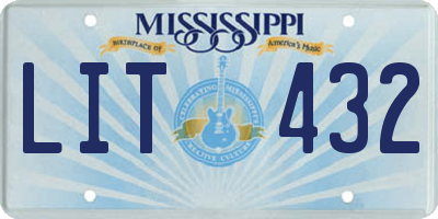 MS license plate LIT432