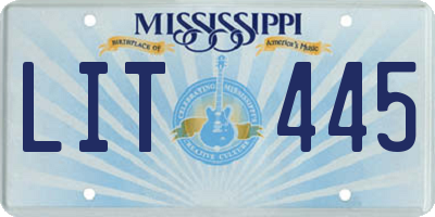 MS license plate LIT445