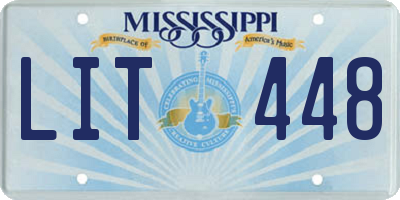 MS license plate LIT448
