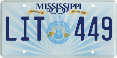 MS license plate LIT449