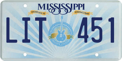 MS license plate LIT451