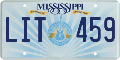 MS license plate LIT459