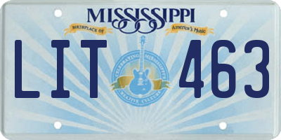 MS license plate LIT463