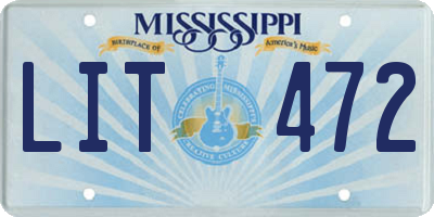 MS license plate LIT472