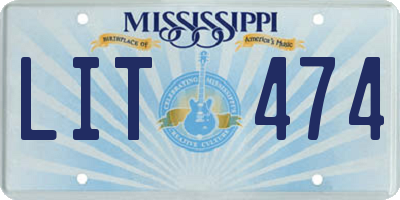 MS license plate LIT474
