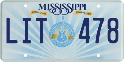 MS license plate LIT478