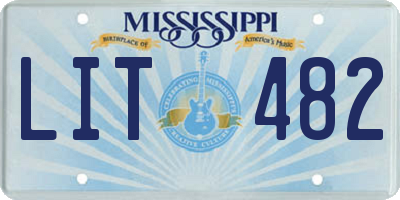 MS license plate LIT482