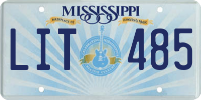 MS license plate LIT485