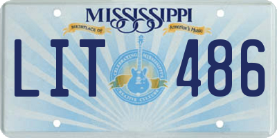 MS license plate LIT486