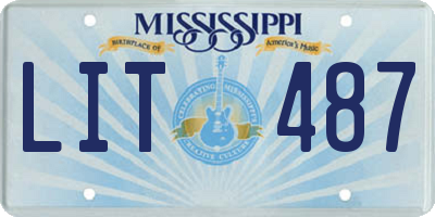 MS license plate LIT487