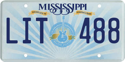 MS license plate LIT488